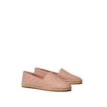 TORY BURCH 토리버치 (US 사이즈) NIB Quilted 로고 Flat Leather Espadrille Slip On Shoe 6.5In Pink Moon