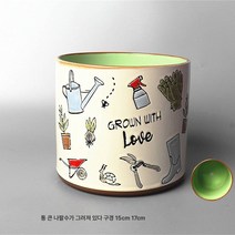 크리에이티브 세라믹 수저통 공구통 핸드페인팅 붓펜통 대용량 테이블 수납함 심플 스타일, 가든오버사이즈통바닥1홀흠집, 1