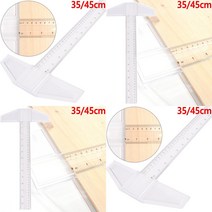 히뚜상점 제도용 T자 35CM 1미터쇠자 칼자 눈금없는자 탬플릿 운영자 1미터철자 45도자 50센티자 15센티자, 1개