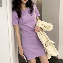 협력브랜드 미니 라운드넥 원피스 여자 홈웨어룩 슬림핏 스타일