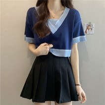 크롭 티 세미 배꼽 위 부드러운 니트 스웨터 허니제이 김혜윤 김빈우 허리 가늘어 보이는