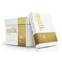 밀크 프리미엄 복사용지 A4용지 80g 1BOX(2500매), A4, 2500매