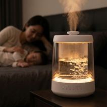 로열스테디 저소음 통세척 가열식 가습기 4L 퓨어화이트