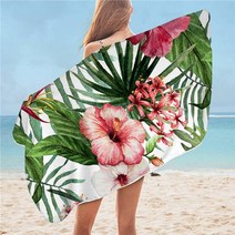 비치목욕대형퀵건조가운타올beddingoutlet 꽃무늬 목욕해수욕장 수영장 가운 수건, 75cmx150cm, 002