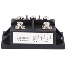 MDS150A 3 상 다이오드 브리지 정류기 150A AMP 1600V 구리 150 섭씨 80x40x33mm 금속 케이스 다이오드 브리지 컨트롤, 하나, 검은 색