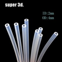 테프론튜브 테프론 호스 3d printe 부품 1m2m ptfe 튜브 투명 파이프 pfa 2x4mm v5v6 1.75mm 보우덴 압출기 j-head hotend 점적테이프, 2m