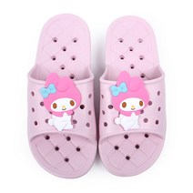 마이멜로디 성인용 물이 잘빠지는 욕실화 어른 화장실 슬리퍼, 핑크