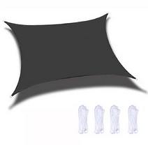 테라스 사각타프 방수 쉐이드천막 1.8x2m 2x3m 2.5x2.5m 3x5m 5x5m 캠핑 그늘막 차광막 블랙 1개, 6x8m