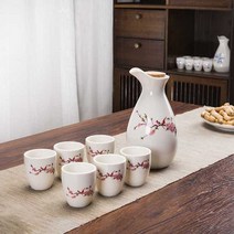 사케 세트 사케잔 히노끼 원목컵 이자카야 사케데우기, 흑대나무(1냄비 6컵)