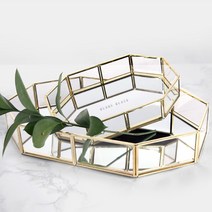 블랑블랙 골드프레임 인테리어 화장대 수납함 미러 트레이 M 골드