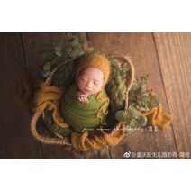 아기 신생아 본아트 촬영 사진 소품 바구니 침대 성장 스냅 셀프 스튜디오 모음 기념, 원형 짚바구니