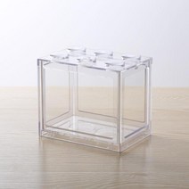 벽걸이 수족관 쌓을 수있는 빌딩 블록 생태 미니 물고기 탱크 작은 파충류 애완 동물 상자 풍경 Seawe, [06] Transparent