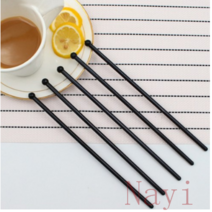 머들러 창의적 아크릴 믹싱스푼 플라스틱 칵테일 칵테일만들기 봉밀크쉐이크 음료 커피 밀크 반죽봉, T06-원기둥 곤 색상 50개(길이 20cm)