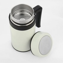 키알리 이중진공 손잡이 스텐 텀블러 거름망 보온병 450ml, 색상, 화이트