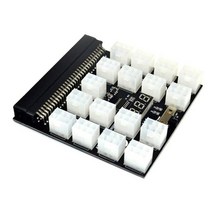 tishric 브레이크아웃 보드 hp 750w1200w gpu psu 전원 모듈 서버 카드 변환 btc 마이닝용 6pin to 8pin 케이블, 17 x 6 핀