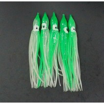 푸른바다피싱 야광 꼴뚜기루어 5.5cm 8cm 12cm 소형 대형 야광 꼴뚜기웜 꼴뚜기채비 5개입, 그린