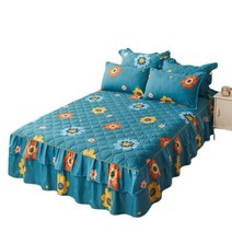 베개 커버 장착 침대 시트 두꺼운 퀼트 스커트 싱글 피스 한국어 공주 스타일 비 슬립 시몬스 보호 핫, 06 brilliant