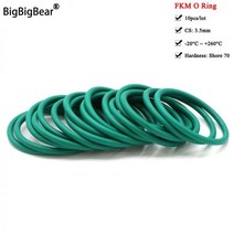FKM O 링 CS 3.5mm OD 10 ~ 100mm 씰링 개스킷 절연 오일 고온 저항 불소 고무 녹색 개251440, OD 61mm ID 54mm, 10pcs