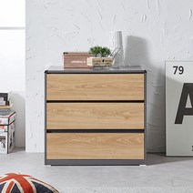 벨리카가구 블리스 3단 5단 서랍장, 블리스 3단 800 서랍장_오크