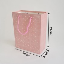 도트4색 중형 종이 쇼핑백 1장-답례품 종이가방 SBU03