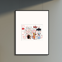 Untitled (batman) 장미쉘바스키아 팝아트 그림액자 (액자포함)