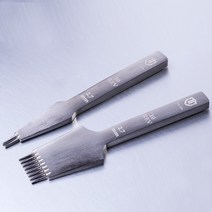 치즐 가죽공예 그리프 끌 가죽고수WUTA-고품질 가죽 다이-스틸 치즐 프렌치 스타일 찌르기 아이언 샤프 가, 03 Reverse 2.7mm 2teeth