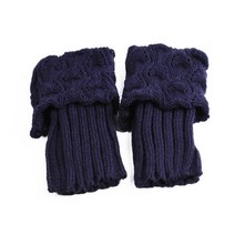 지뢰계 레그워머 양산형 니트 니삭스 발토시 발목토시, one size, 17cm navy blue