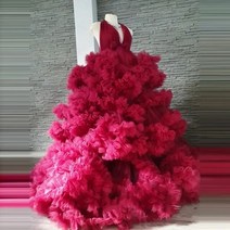 퍼프 러플 임산부 얇은 명주 그로스 가운 사진 촬영 러플 임산부 드레스 베이비 샤워 베이비 샤워, 156.5XL  4