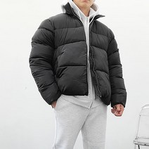 일이오 남자 보온성 좋은 웰론빵빵 씨컬 헤비 블랙 숏패딩