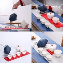 이지리치 휴대용 3인 다기세트 차잔 캠핑용다기세트