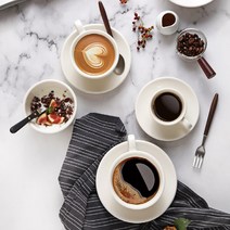 시라쿠스 뉴욕 커피잔 카페라떼잔 세트 320ml 신혼 카페 레스토랑 도자기