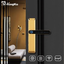 스마트금고 개인금고 미니 가정용 대형 금고Kingku WIFI Tuya Fingerprint Door Lock Smart Password Digit, 02 Gold 5072