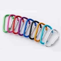 카라비너 등산 캠핑 물병 키링 다용도 고리 D형 S형, 랜덤