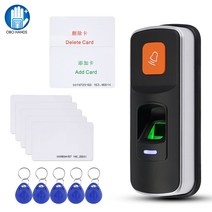 출입통제시스템 지문인식기 근태관리기 rfid 생체 인식 지문 액세스 컨트롤러 독립형 손가락 판독기 sd 카드 다운로드 125khz 키체인이 있는 도어 잠금용, 한개옵션0