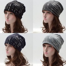 차밍몰 SS 내추럴 비니(S1408-스팽글)모자 여성비니 중년