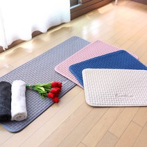 국내생산 인체무해 순면원단 미끄럼방지 빨아쓰는 워셔블 와플/딤플매트(발 욕실 주방 펫 다용도매트), 그린