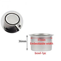 드롱기 커피머신 호환 55358mm 스테인레스 스틸 커피 필터 바구니 기계 브레빌 카페드 포타필터 메이커 스, 03 5MM height 36mm
