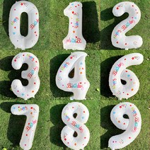 [오늘발송] 화이트 숫자풍선 40인치 은박 호일풍선 생일파티용품 레터링, 1