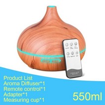 550ml 아로마 디퓨저 식물 에센셜 오일 가습기 정수기 가정용 전기 향수 분무기 가정 호텔 용, 550ml Light Wood_UK Adapter