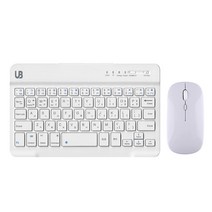 UB BK1 블루투스 무선 키보드+마우스 세트, 스몰, 화이트 세트