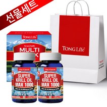 선물박스+쇼핑백- 캐나다정품 통라이프 슈퍼 크릴오일 맥스1000(남극크릴100%)-1000mgx30캡슐-2병, 2병, 30캡슐