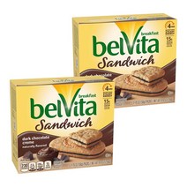 Belvita 브렉퍼스트 비스킷 샌드위치 다크 초콜릿 크림 홀 그레인, 50g, 10개입