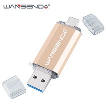 Hotsale WANSENDA OTG USB 플래시 드라이브 C 펜 장치 512GB 256GB 128GB 64GB 32GB 16GB 지팡이 3.0 Pendrive, 256GB _금