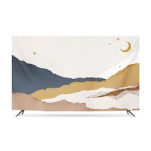명화 티비 TV 덮개 가리개 인치 종류별 무지개 럭셔리 거실 모니터 먼지 커버 42 55 65 75 액자 풍경 HA11, 45인치 하오웨