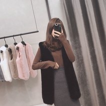 라오농여성 퍼조끼 롱 베스트 자켓 가디건 페이크퍼 nr49 +DSdfLV 여자 조끼