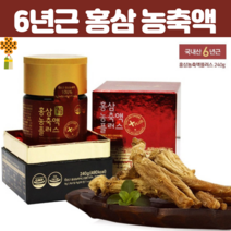6년근 홍삼 농축액 홍삼 건강기능식품 Red GInseng 면역력 플러스 피로 개선 항산화 도움 진세노사이드 7 어린이집 설날 선물 부모님 구정 설 선물 세트 홍삼진액 240, 240g X 2개