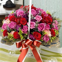 앤드플라워 꽃바구니 꽃배달 당일배송 28종, 19. 오페라(레드핑크)