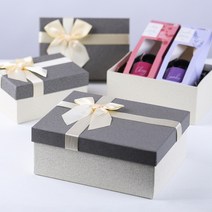 싸바리박스 투톤배색리본 고급 그레이 25x19.7x10 선물박스 종이케이스
