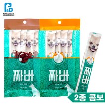 강아지 짜바 소고기 연어 2종콤보 / 유산균이 들어 있는 짜먹는 강아지 간식, 소고기+오리