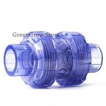 투명 UPVC 플랩 체크 밸브 수족관 탱크 PVC 유니온 조인트 산업용 물 파이프 비 리턴 1 개 20 63mm, Inner Dia 50mm_Transparent
